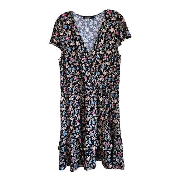 LAUREN RALPH LAUREN Women's 14 Dress Multicolor Floral Smocked Elastic Waist - Picture 1 of 9